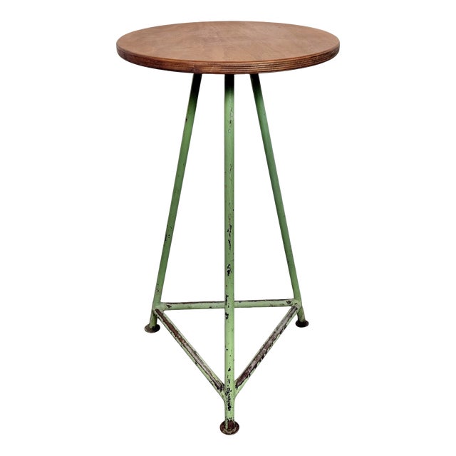 Industrial Green Workshop Stool, 1960s For Sale