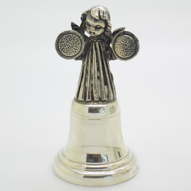 Vintage Italian Silver Brandimarte Silversmith Angel with Instrument Bell, Florence, 1980s For Sale - Image 15 of 15