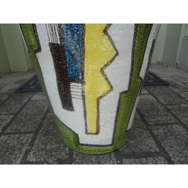 Aldo Londi Italian Modernist Glazed Ceramic Umbrella Stand For Sale - Image 4 of 13