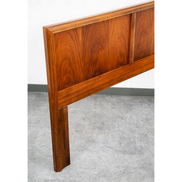 Mid Century Modern Headboard Queen Dixie Bed Frame Walnut MCM Slat Wood Walnut For Sale - Image 10 of 11