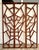 Here is an Organic Modern three-panel folding screen featuring an open, abstract geometric design in rich-toned wood....