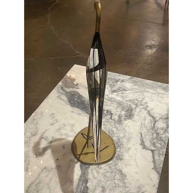 Vintage 1970’s Murano Glass and Bronze Crane For Sale In Dallas - Image 6 of 6