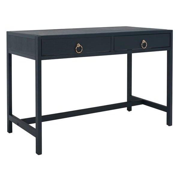 Wood Esther 2 Drawer Desk - Navy For Sale - Image 7 of 11
