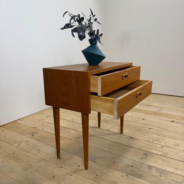 Danish Teak Nightstand with Two Drawers, 1960 For Sale - Image 5 of 9