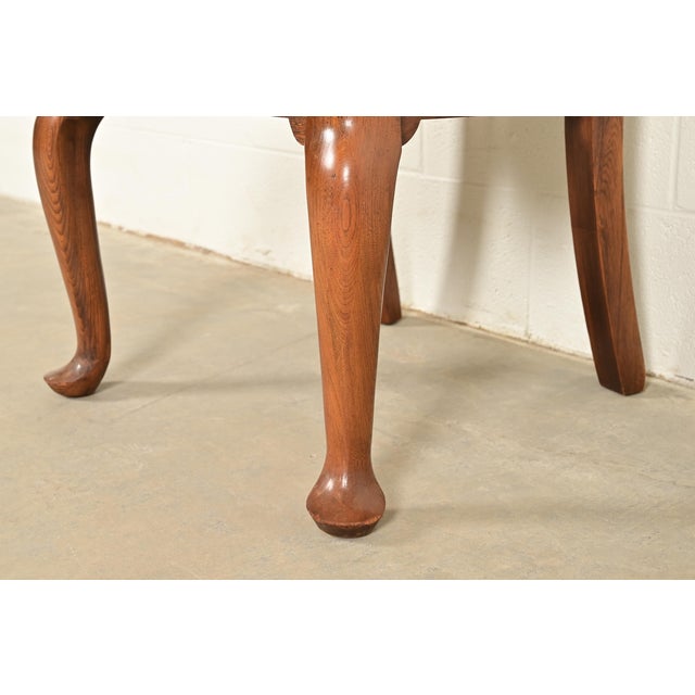 Baker Furniture Style Queen Anne Solid Walnut Side Chairs or Dining Chairs, Pair For Sale - Image 9 of 14