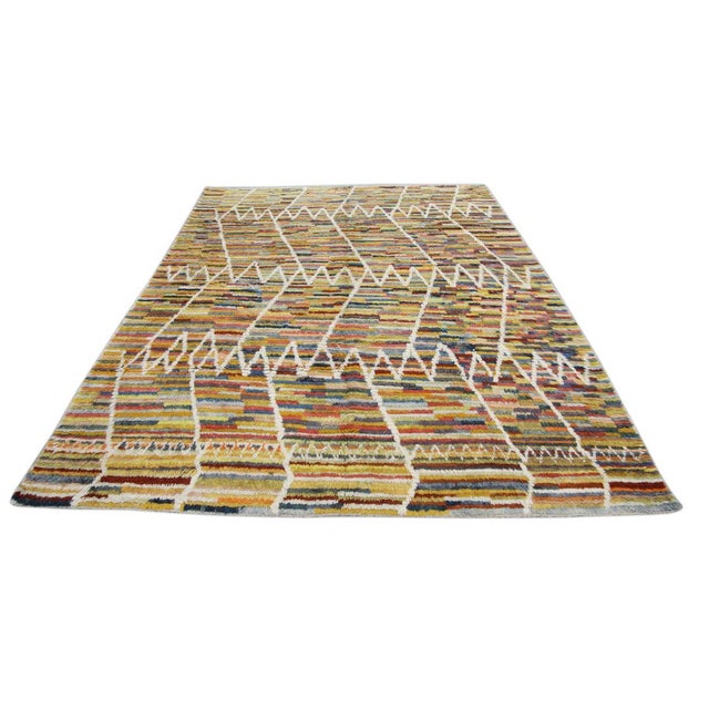 Oriental Hand Knotted Rug Turkish Modern Tulu Rug 8'5" x 11' For Sale - Image 9 of 9