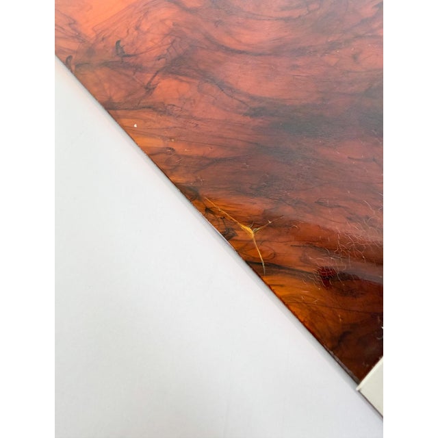 Large Faux Tortoiseshell Acrylic Glass Serving Tray in the style of Christian Dior, 1970s For Sale - Image 18 of 18