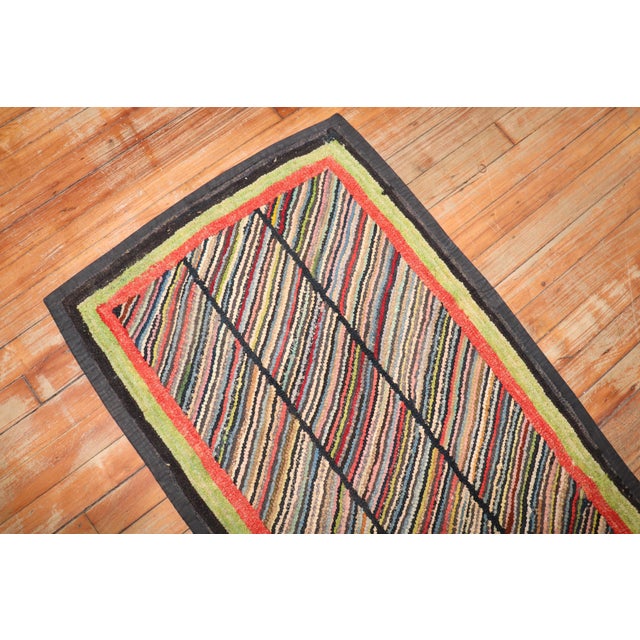 Textile Antique American Hooked Rug - 2' x 5'1" For Sale - Image 7 of 8