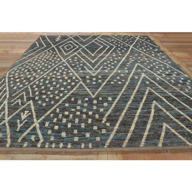Vintage Modern Desert Nightfall Moroccan Rug - 08'02 X 10'02. For Sale - Image 9 of 11