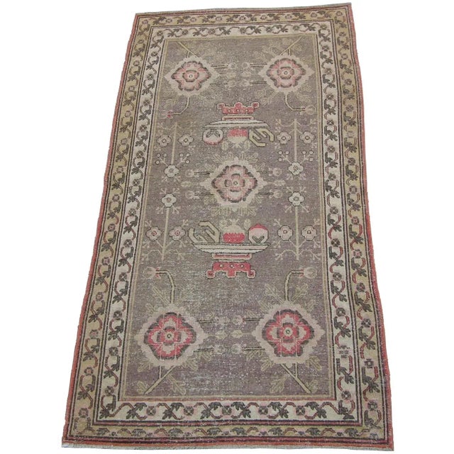19th Century 19th Century Golden Brown Design Samarkand Rug For Sale - Image 5 of 9