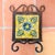 Vintage Mexican Wrought Iron Candle Holder W Colima Talavera Tile - Lou Costello For Sale - Image 10 of 11