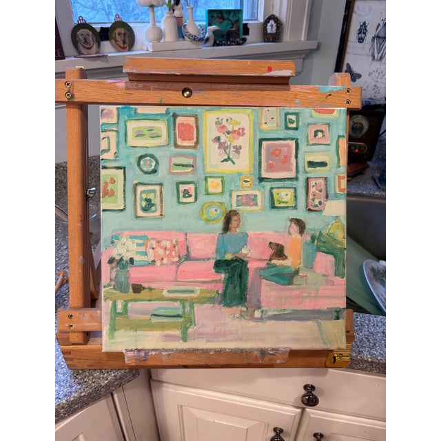 Impressionist “Morning Coffee” an Original Painting by Michelle Heimann. For Sale - Image 3 of 4