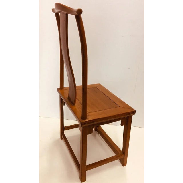 Pair of High Back Chinese Chairs Ming Style For Sale - Image 11 of 12