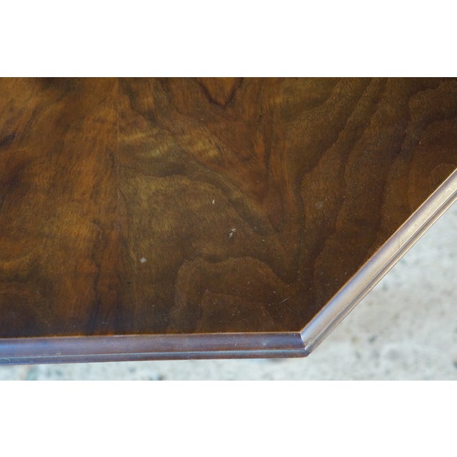Early 20th Century Antique Jacobean Style Walnut Burl Octagonal Parlor Side Accent Table For Sale - Image 5 of 15