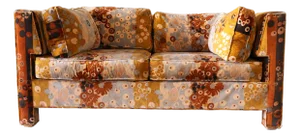 Attributed to Milo Baughman for Thayer Coggin Loveseat Jack Lenor Larsen Primavera