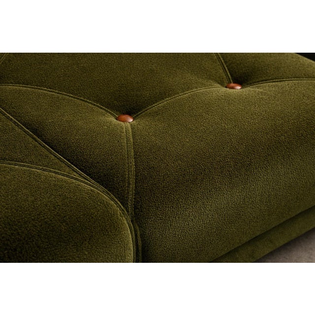 Wood Pullman” Sofa in Deep Olive Mohair with Rosewood Buttons by Jorge Zalszupin for L’Atelier, Brazil, 1970s — Lot 145 For Sale - Image 7 of 17