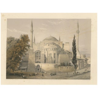 L. Haghe after Fossati, Hagia Sophia, Istanbul, 1852, Tinted Lithograph For Sale