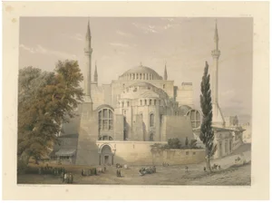 L. Haghe after Fossati, Hagia Sophia, Istanbul, 1852, Tinted Lithograph