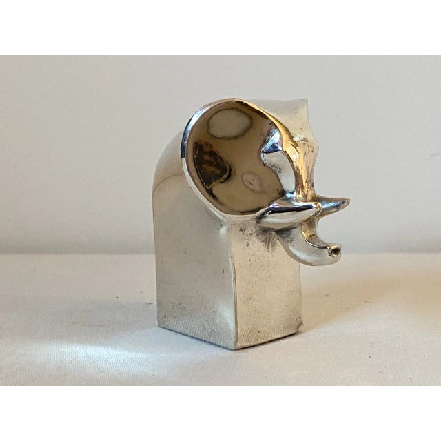 Dansk Safari Silver Plated Elephant Paperweight designed by Gunnar Cyren in the 1970's.