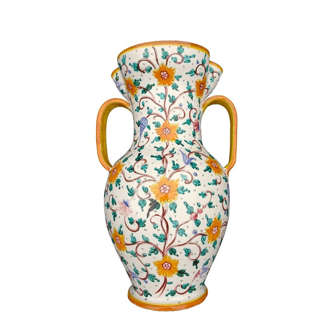 Italian Vase Majolica Ceramic from Proffessor Alfredo Santarelli, Perugia, Italy, 1950s For Sale