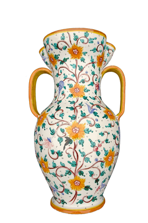 Italian Vase Majolica Ceramic from Proffessor Alfredo Santarelli, Perugia, Italy, 1950s