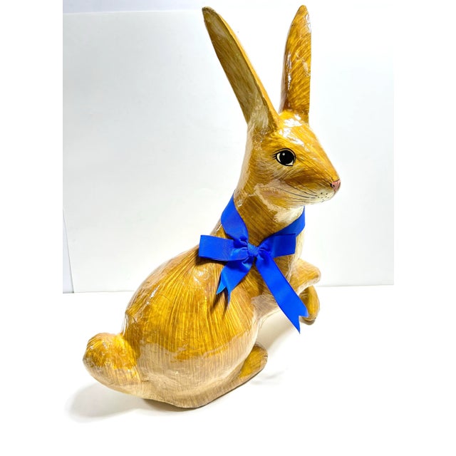 Vintage 1980s Paper Mache Bunny Rabbit Easter Prop For Sale - Image 4 of 12