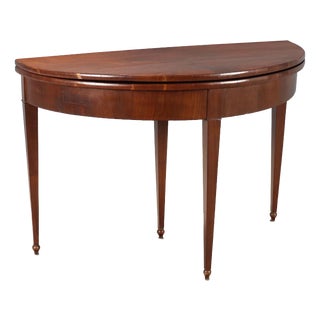 Half-Moon Console Table in Mahogany For Sale
