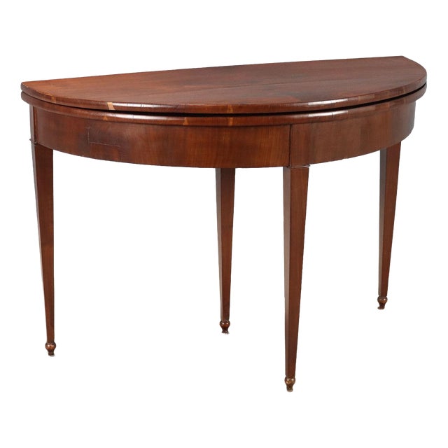 Half-Moon Console Table in Mahogany For Sale