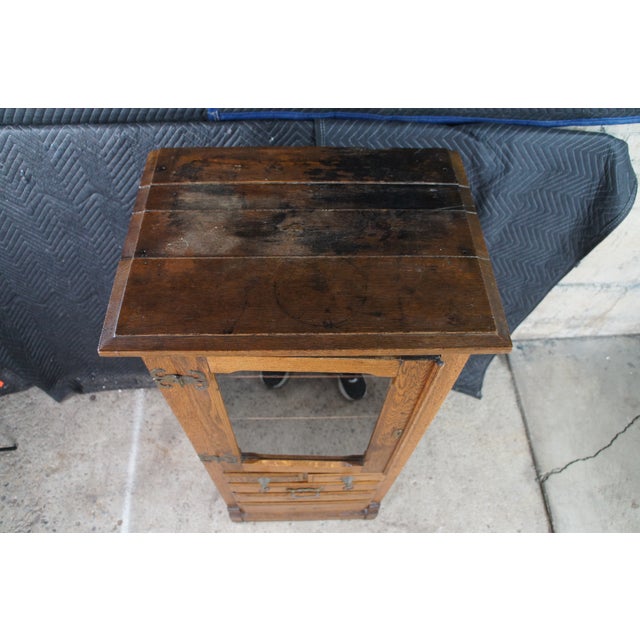 Antique Harvard Company Quartersawn Oak Dental Cabinet Curio Showcase Display For Sale - Image 9 of 14