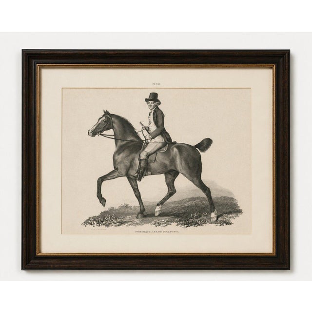 Elegant Regency Horse & Rider Portrait, Gauci Lithograph c.1840 A refined and highly decorative equestrian lithograph...