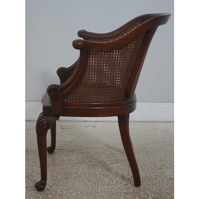 French Vintage French Carved Cane Tub Chair For Sale - Image 3 of 18