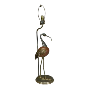 Vintage Signed Egret Table Lamp by Antonio Pavia