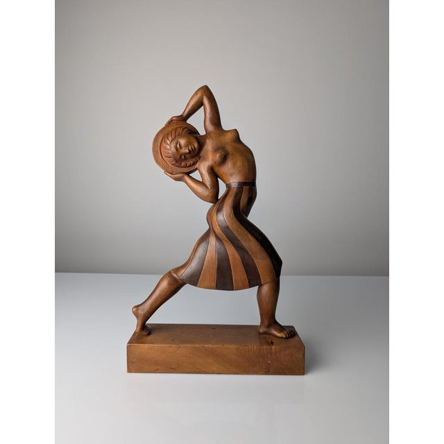 Jens Jacob Bregnø, Art Deco Carved Sculpture, 1900s, Wood For Sale - Image 12 of 12