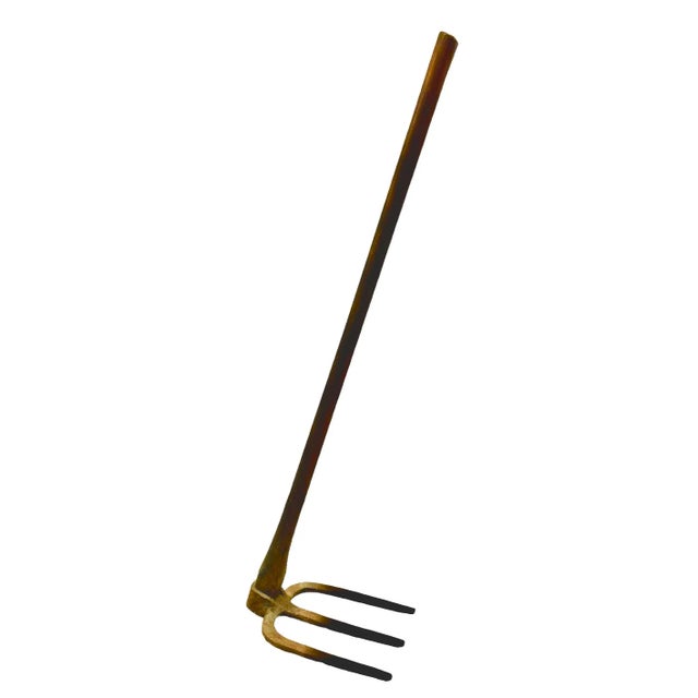 Early 20th Century Meiji Japanese Fire Fighter Fireman’s Tool Wood Handle Iron Garden Antique Three Prong For Sale - Image 9 of 12