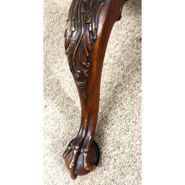 Brown Mid 20th Century Beautiful Mahogany Philadelphia Chippendale Style Dish Top Birdcage Tilt Table For Sale - Image 8 of 14