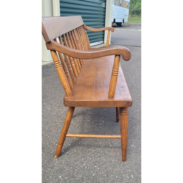 Antique 19th Century Deacons Bench For Sale - Image 4 of 9