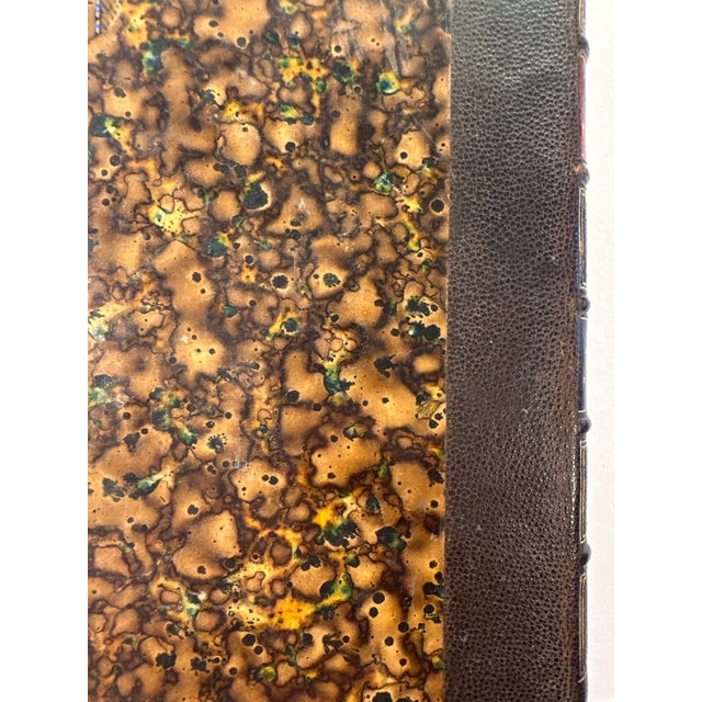 Textile French Montyon - The Life of a Good Man, Marbled, Binding, Gilt Fleur-De-Lis Spine, Published 1867 For Sale - Image 7 of 9