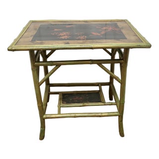 Lacquered Chinoiserie Bamboo Occasional Table, 1890s For Sale