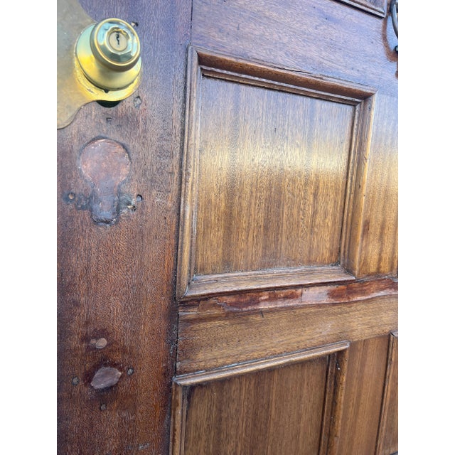 Spanish 1920's Spanish Style Front Door With Stained Glass and Iron Speakeasy Grid For Sale - Image 3 of 13