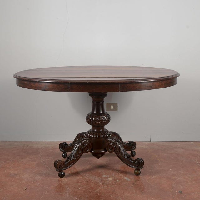 Antique Oval Table in Walnut For Sale - Image 9 of 9
