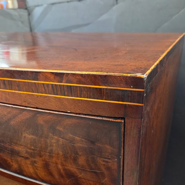 Late 19th Century Mahogany Georgian 5 Drawer Bowfront Chest on Splay Feet For Sale - Image 13 of 18