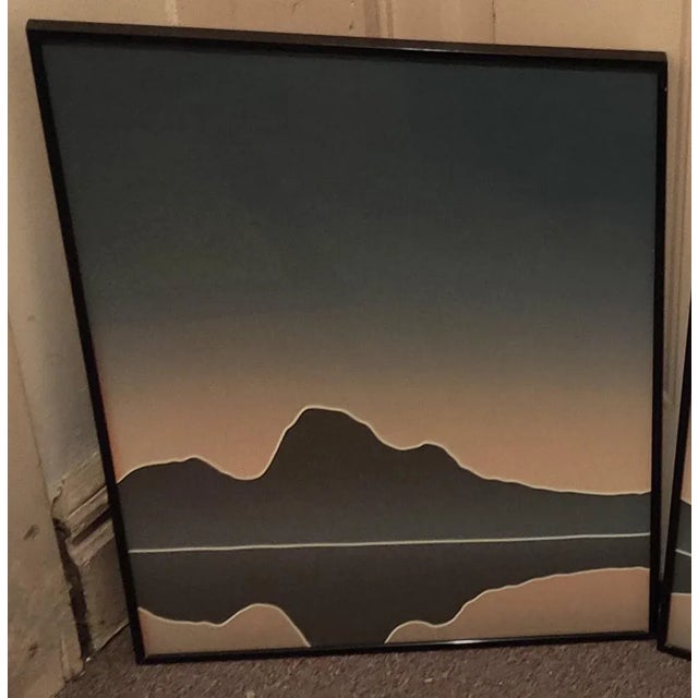 Greg Copeland Mid 20th Century Minimalist Landscape Panels by Greg Copeland, Framed - Set of 4 For Sale - Image 4 of 10
