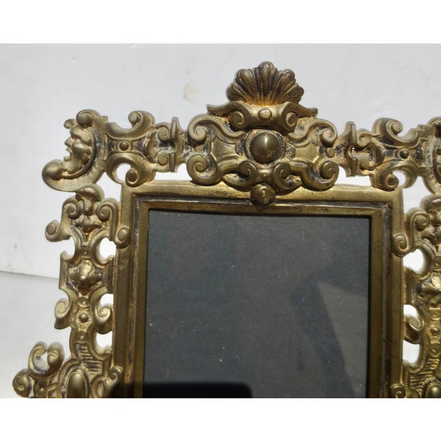 Antique Brass Gothic Style Photo Frame 19th Century For Sale - Image 11 of 13