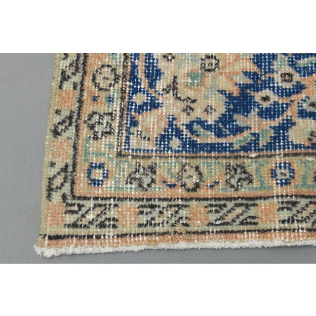 1970s Vintage Turkish Oushak Handmade Wool Cotton Orange Area Rug For Sale - Image 10 of 12