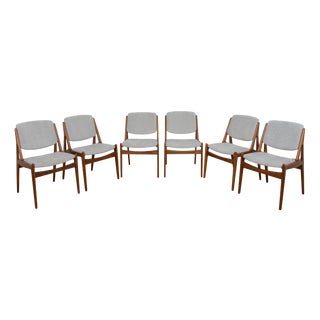 Mid-Century Teak Ella Dining Chairs by Arne Vodder for Vamo Sønderborg, Denmark, 1960s, Set of 6 For Sale