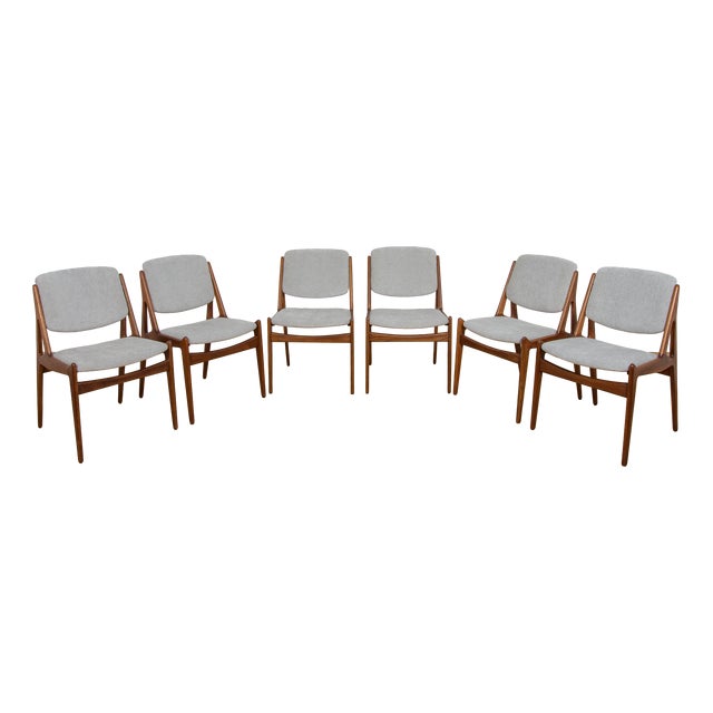 Mid-Century Teak Ella Dining Chairs by Arne Vodder for Vamo Sønderborg, Denmark, 1960s, Set of 6 For Sale