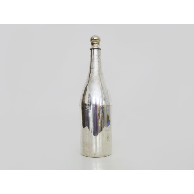 Rare Silver Metal And Brass Shaker In The Shape Of A Champagne Bottle Rare Cocktail Bar Shaker Bottle Champagne Vintage...