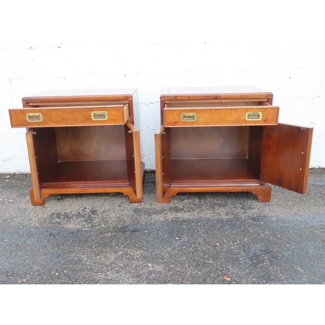 Late 20th Century Century Hollywood Regency Nightstands End Bedside Tables a Pair 6363 For Sale - Image 5 of 17