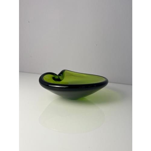 Glass Green Glass Ashtray from Holmegaard For Sale - Image 7 of 11
