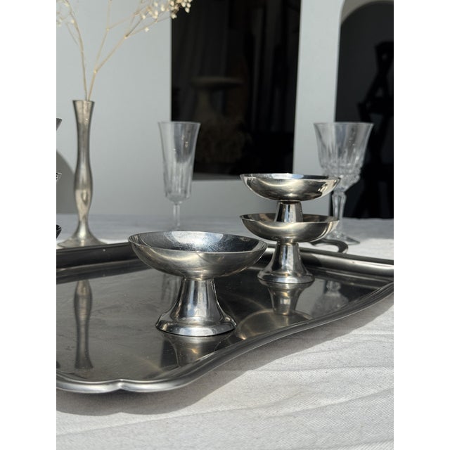 Silver Stainless Steel Serving Tray by Guy Degrenne, 1980s For Sale - Image 9 of 15